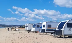 Mecidiye Sahili’nde karavan yoğunluğu